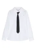 Monnalisa poplin tie and shirt - White