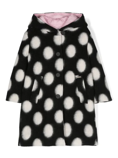 Monnalisa polka-dot hooded coat