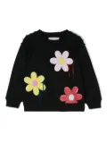 Monnalisa floral-print crew-neck sweatshirt - Black