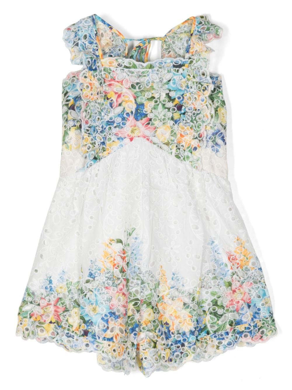 Marlo Kids' Serenity Embroidered Dress In White