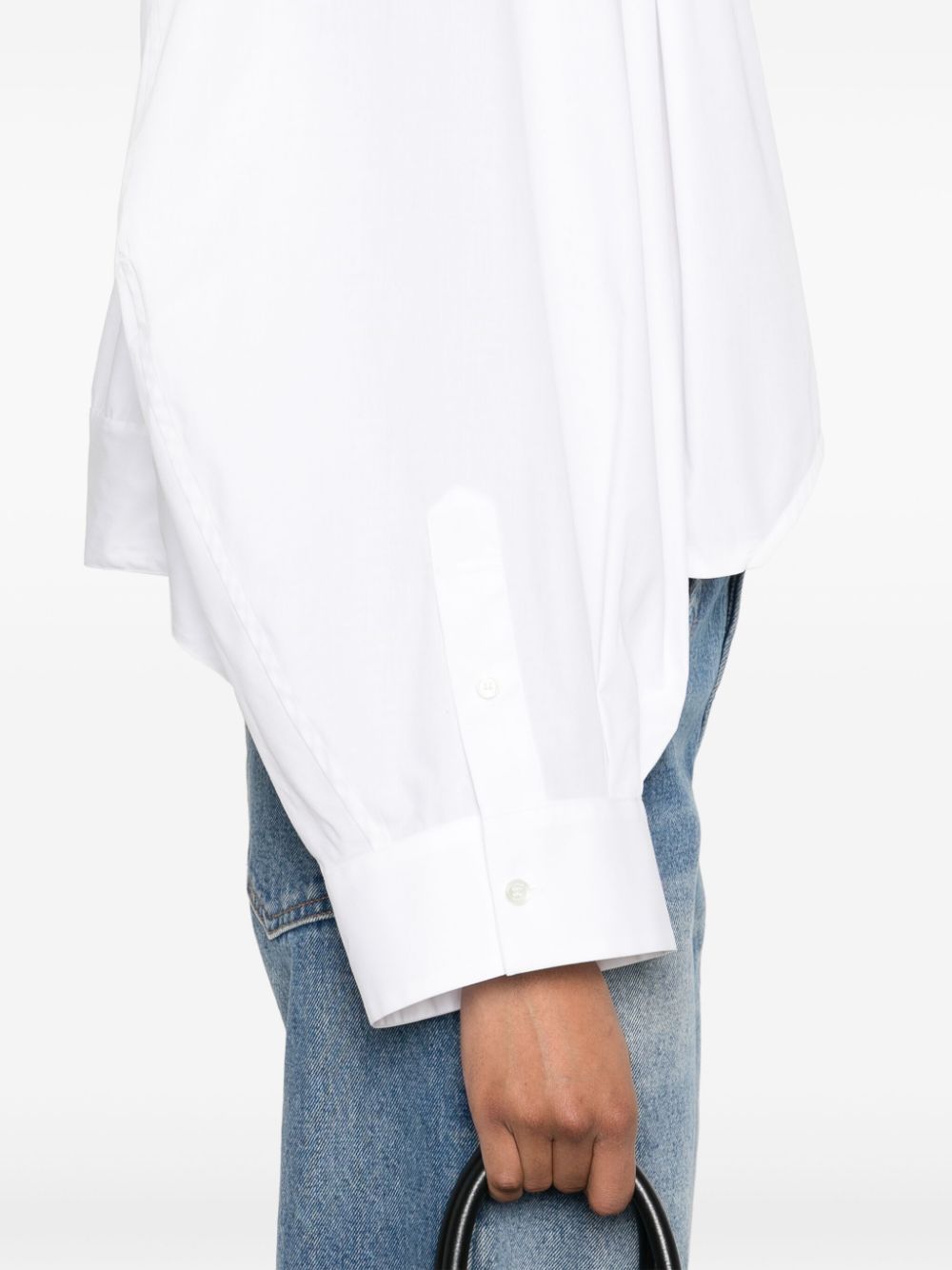 Shop Sacai Wide-sleeve Poplin Shirt In White
