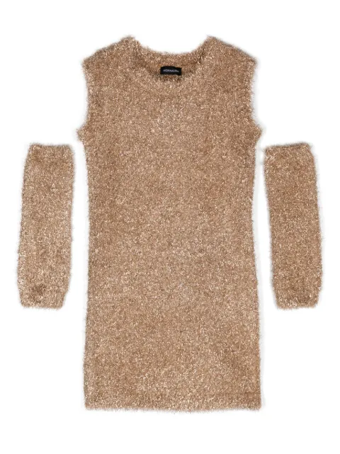 Monnalisa vestido corto con efecto texturizado y cuello redondo