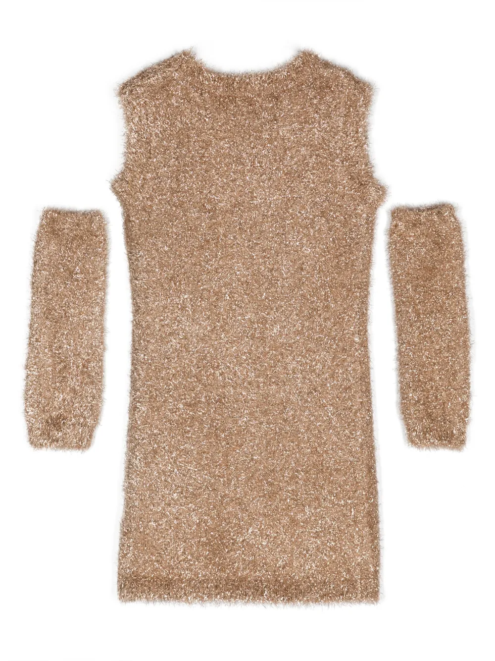 Monnalisa Mini-jurk van imitatielamswol - Goud