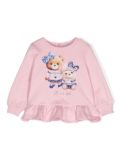 Monnalisa teddy bear-print sweatshirt - Pink