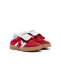 Monnalisa rhinestone-embellished velour sneakers - Red