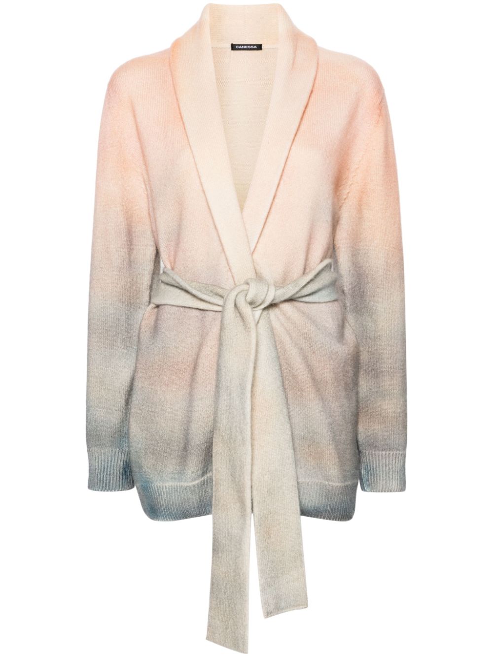 Canessa Magic Vibes Ombré-effect Cashmere Cardigan In Neutrals
