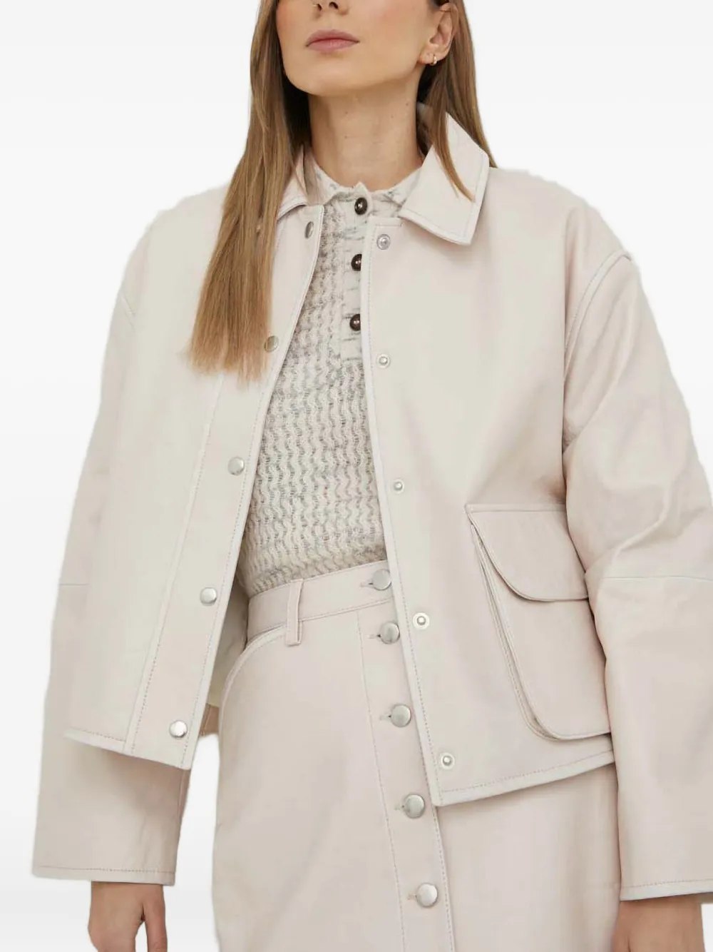 Samsoe & Samsoe Buttoned Jacket In Neutral