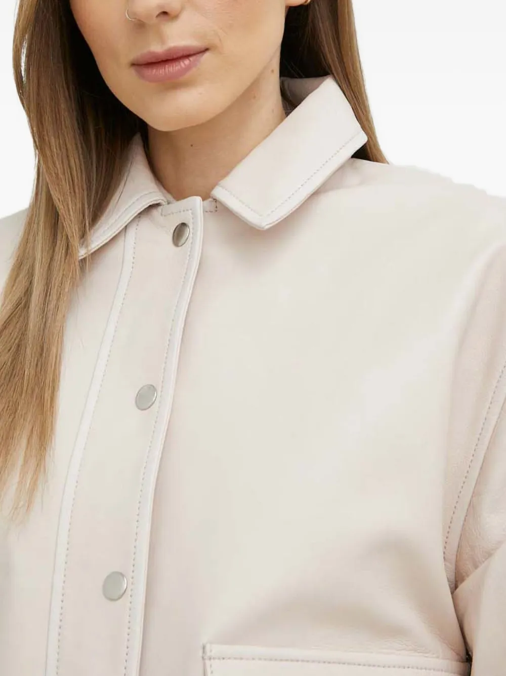 Samsoe & Samsoe Buttoned Jacket In Neutral