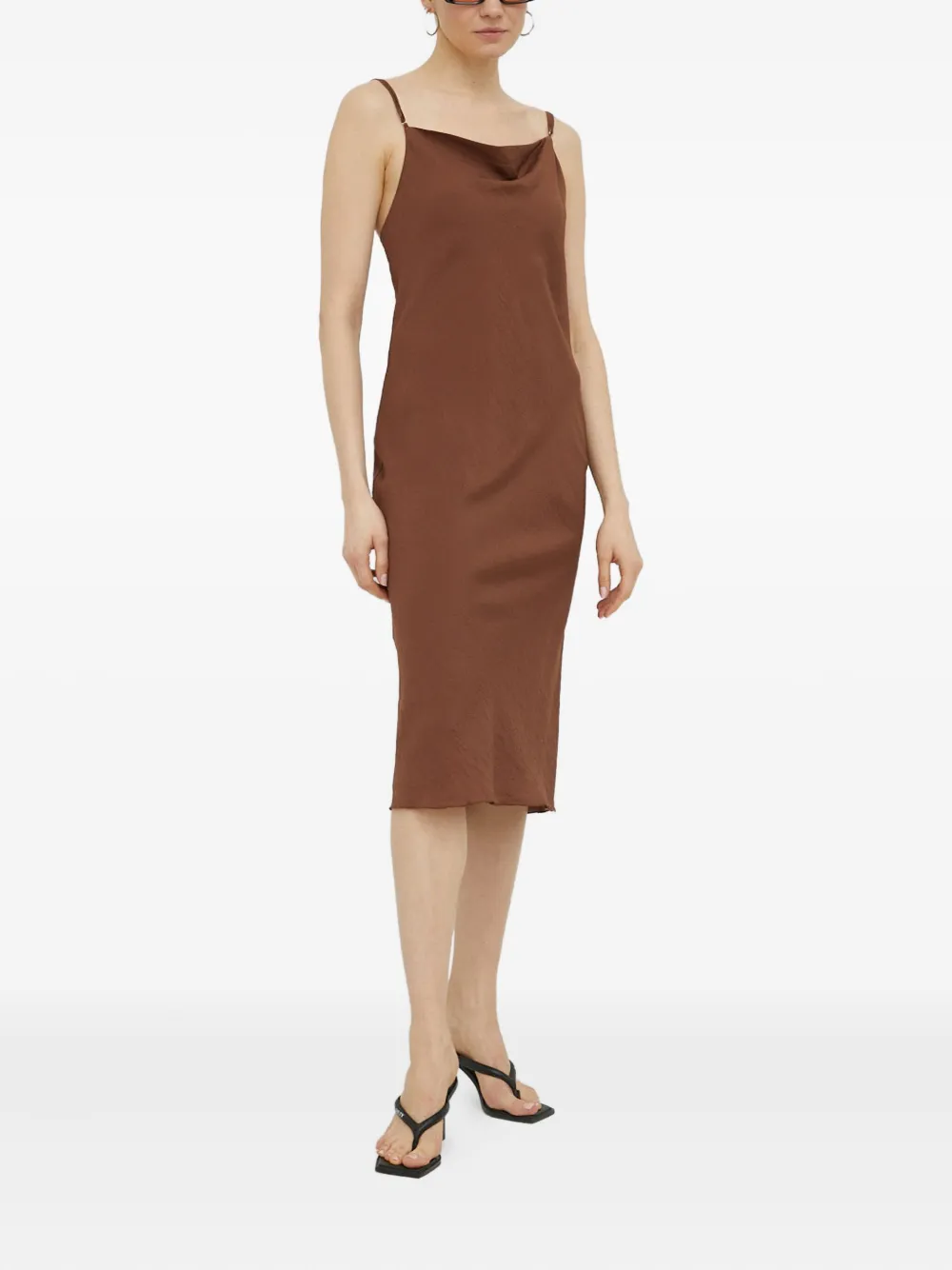 SAMSOE SAMSOE Midi-jurk met col - Bruin