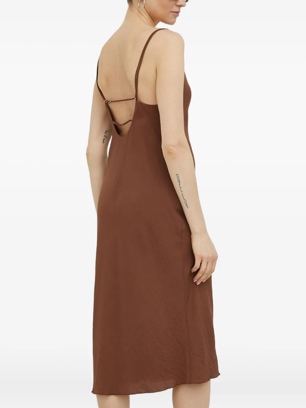 SAMSOE Midi-jurk met col Bruin