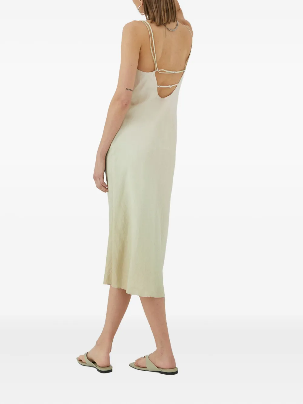 SAMSOE Midi-jurk met col Beige