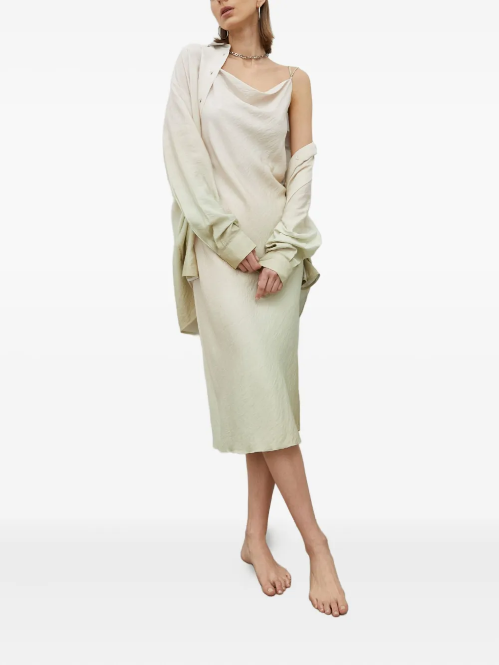 SAMSOE SAMSOE Midi-jurk met col - Beige