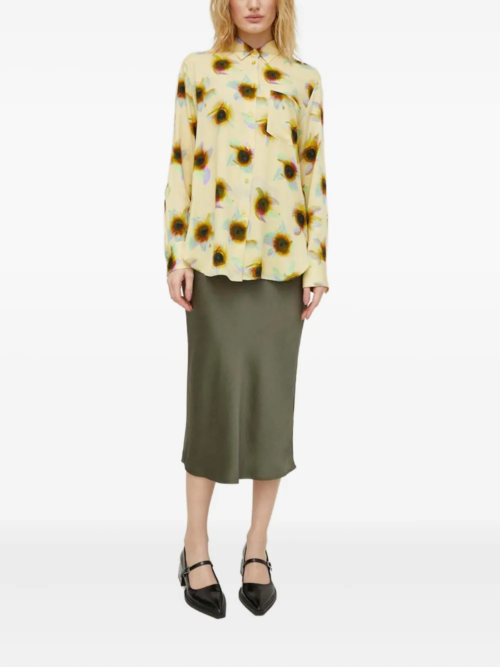 Samsoe & Samsoe Agneta Midi Skirt In Green