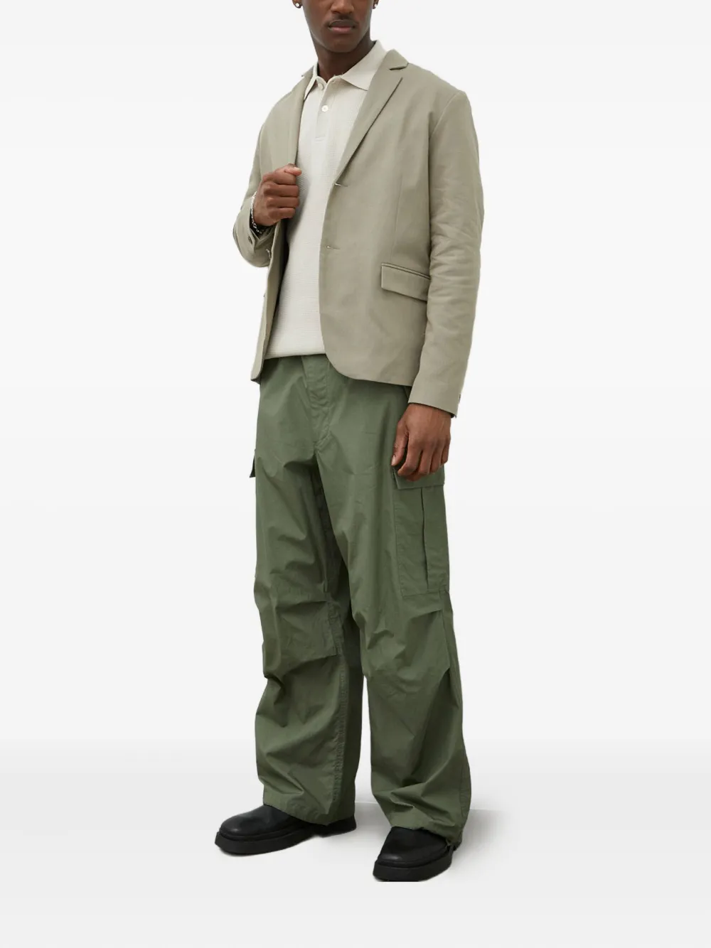 Samsoe & Samsoe Buttoned Notched-lapels Blazer In Green