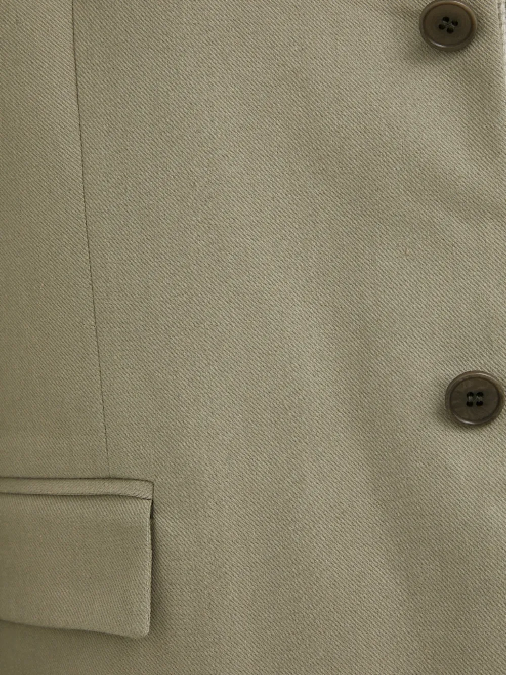 Samsoe & Samsoe Buttoned Notched-lapels Blazer In Green