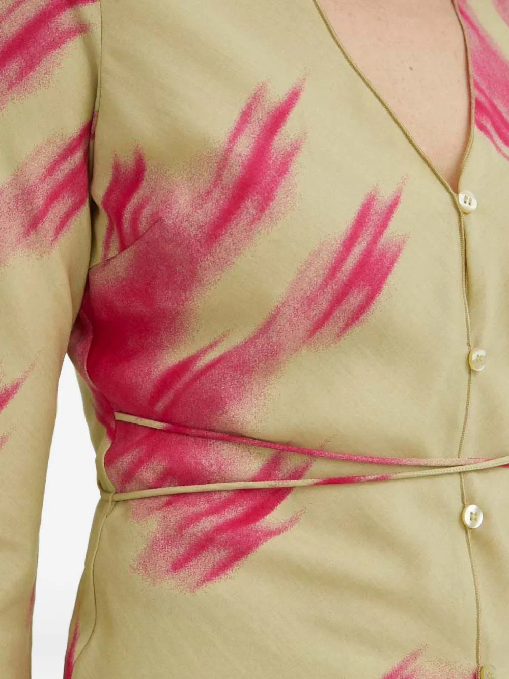 Samsoe & Samsoe Buttoned Tie-waist Top In Neutral