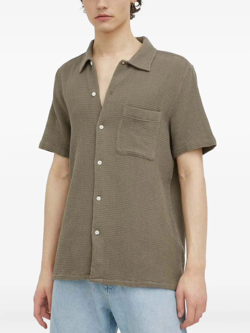 Samsoe & Samsoe Avan Pocket Textured Shirt In Green