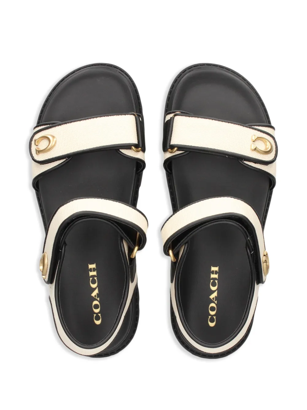 Coach Brynn canvas flat sandals Neutrals