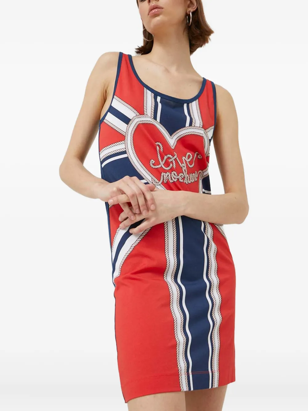 Love Moschino heart-print mini dress - Rosso