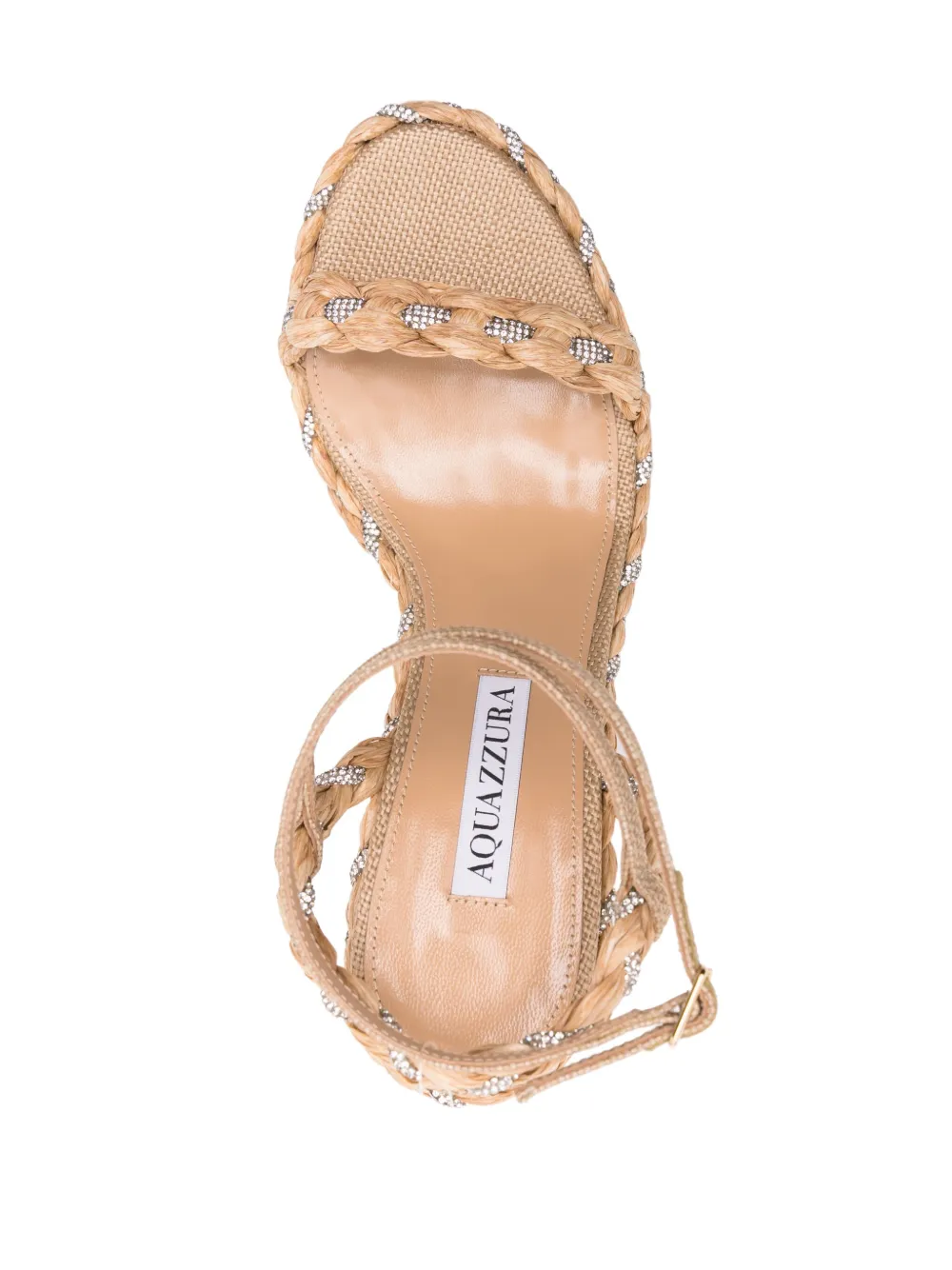 Shop Aquazzura Costiera 120mm Wedge Espadrilles In 中性色