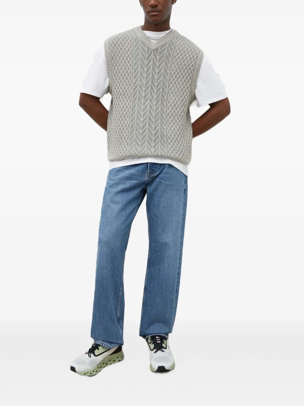 SAMSOE SAMSOE Hemd met V-hals - Grijs