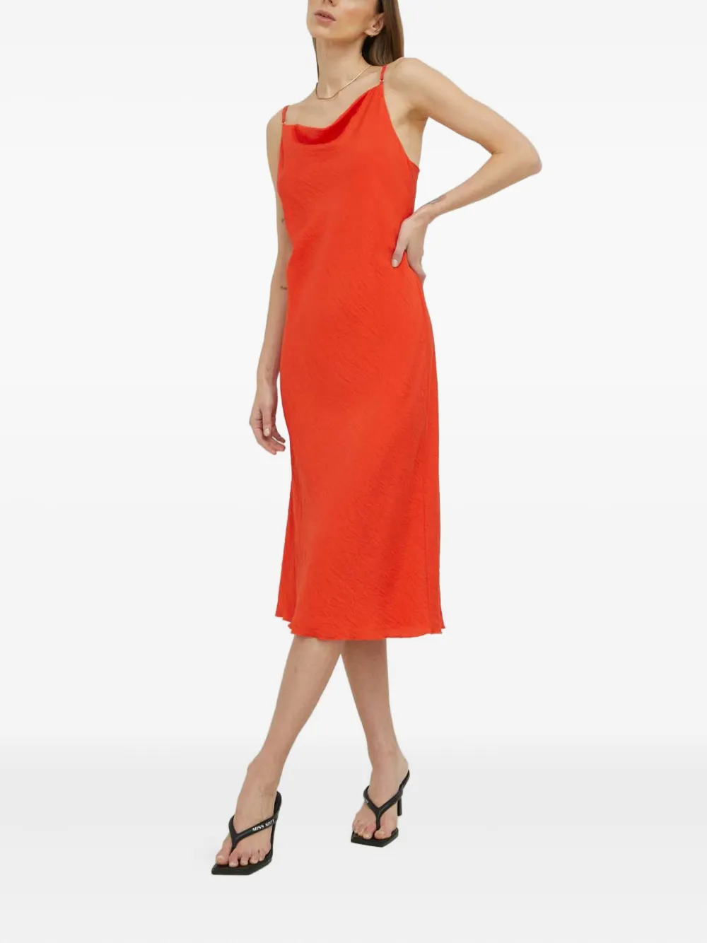 SAMSOE SAMSOE Midi-jurk met col - Oranje