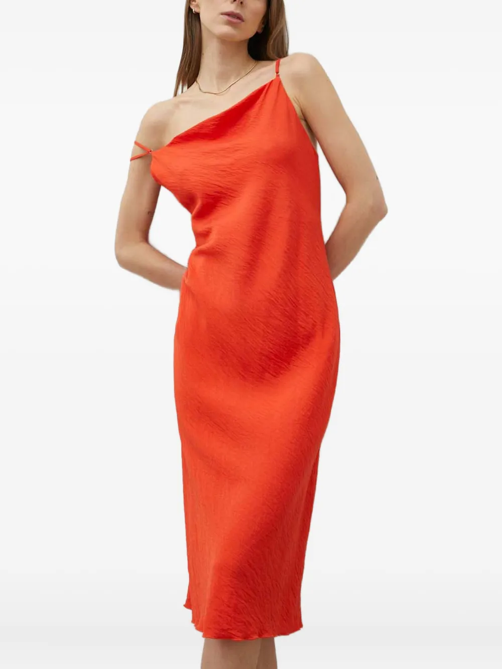 SAMSOE SAMSOE cowl-neck midi dress | Orange | Image 1