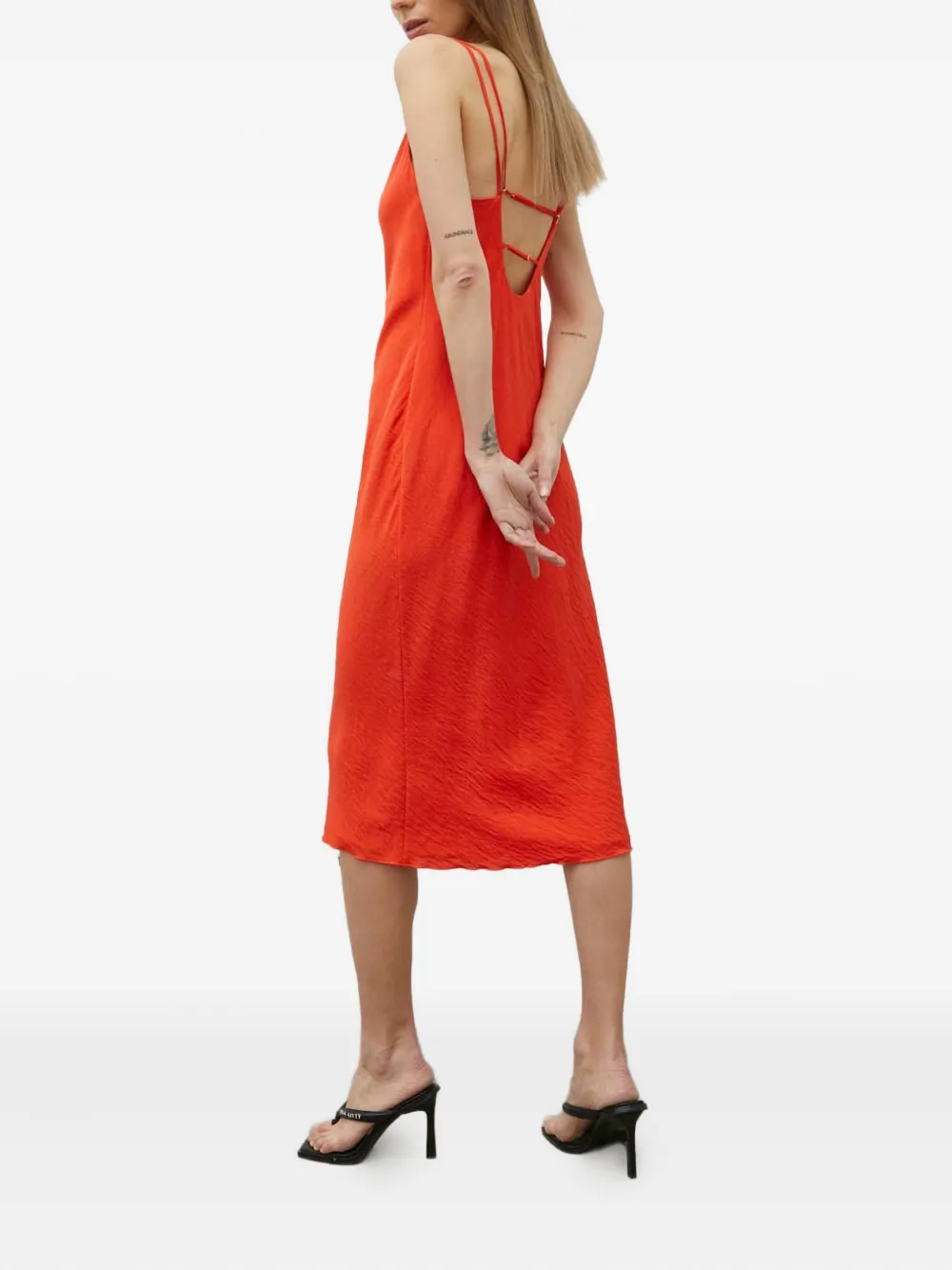 SAMSOE Midi-jurk met col Oranje