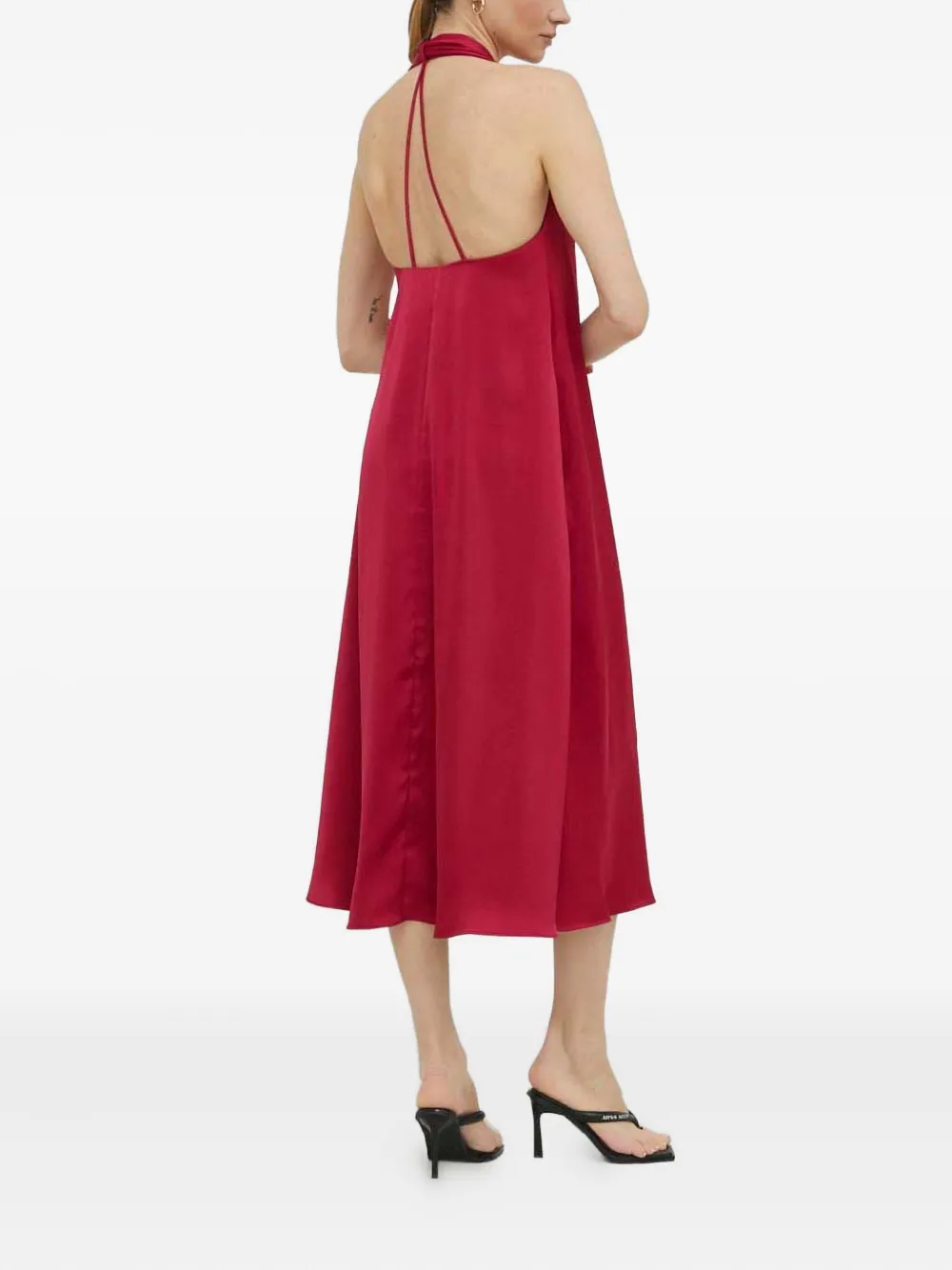 SAMSOE Midi-jurk met halternek Rood