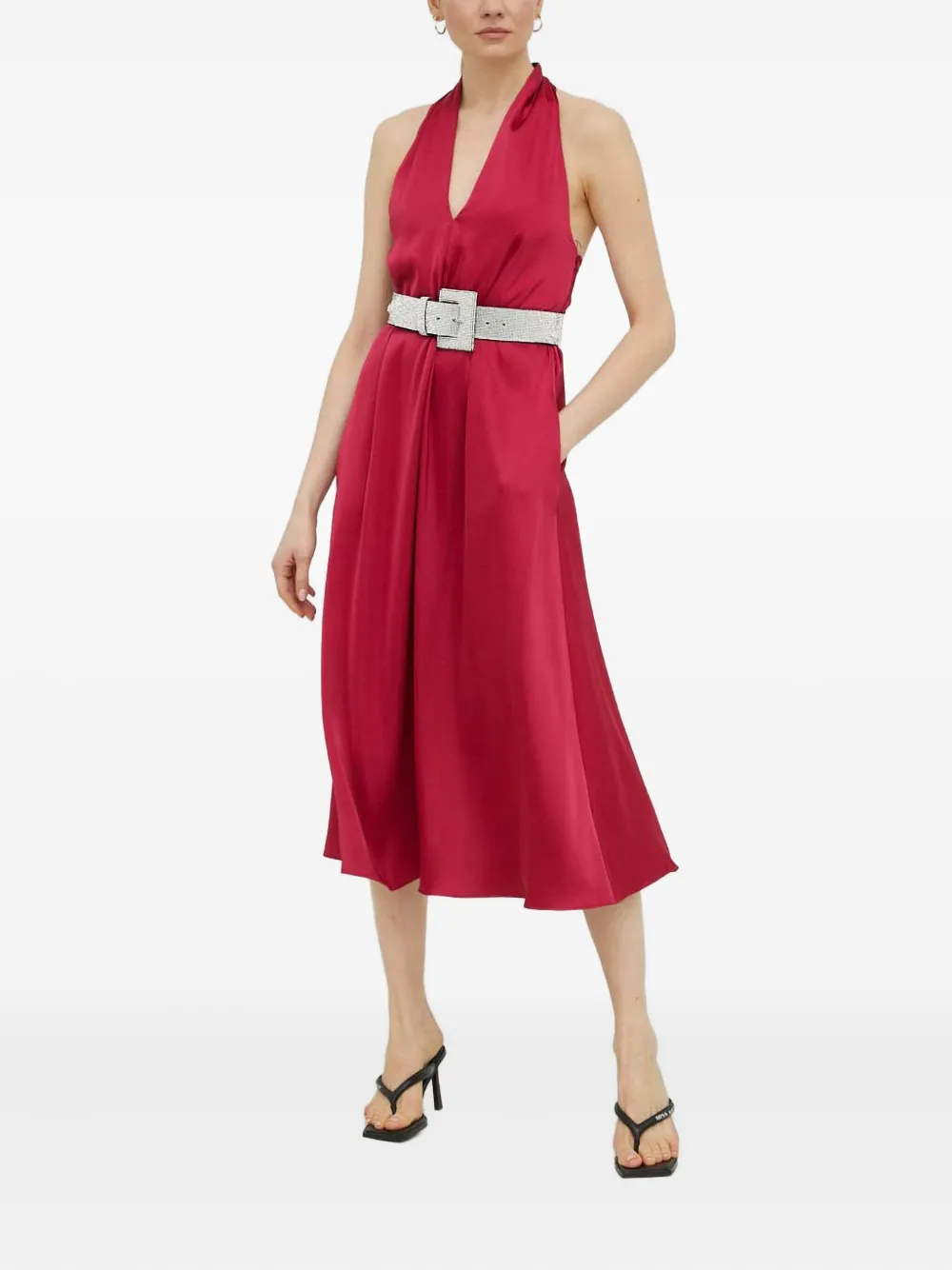 SAMSOE SAMSOE Midi-jurk met halternek - Rood