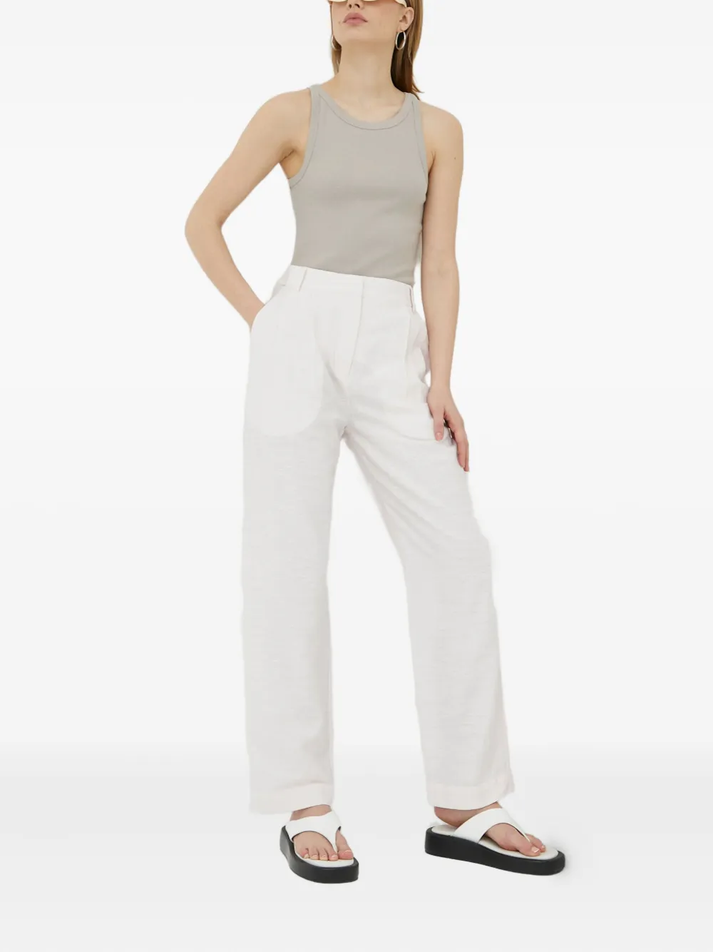 Samsoe & Samsoe Pleated Trousers In Neutral