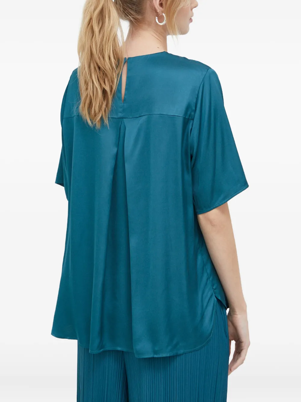 Samsoe & Samsoe Pleated Blouse In Blue