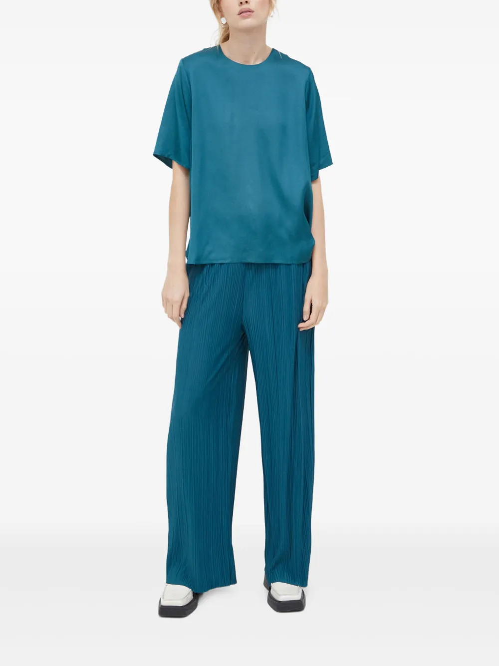 SAMSOE SAMSOE Geplooid shirt - Blauw