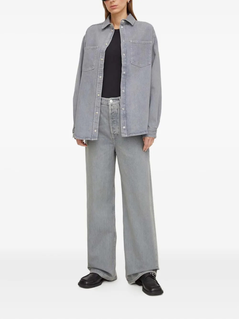 SAMSOE SAMSOE Shirt met knopen - Grijs