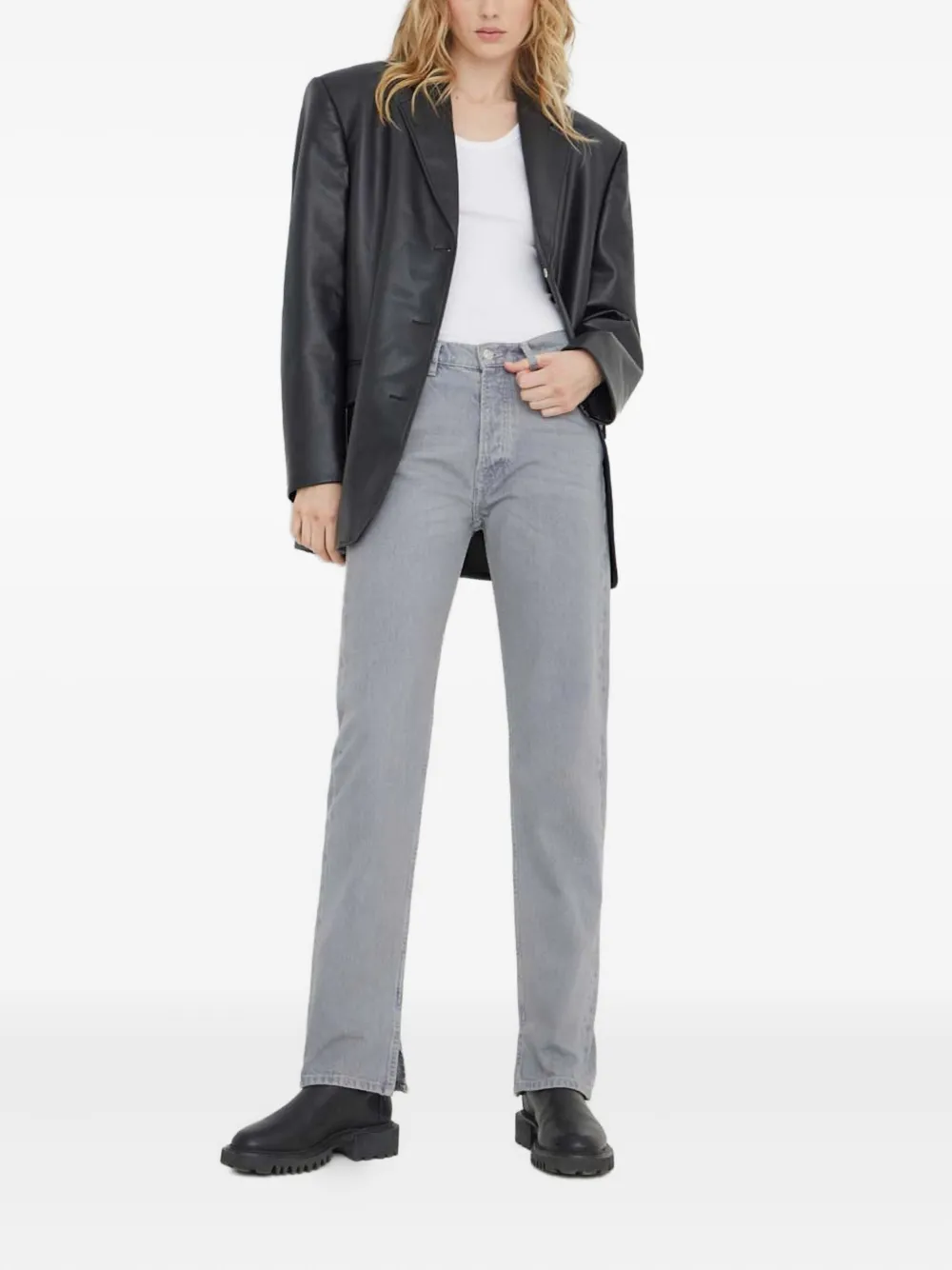 SAMSOE SAMSOE Jeans met split - Grijs