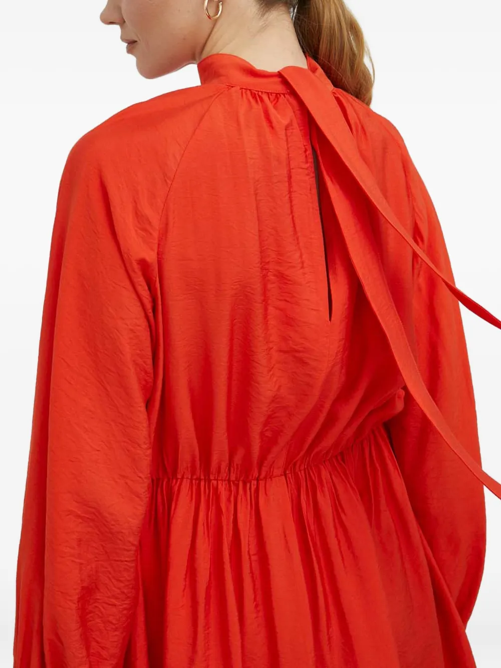 SAMSOE Mini-jurk met gestrikte hals Oranje