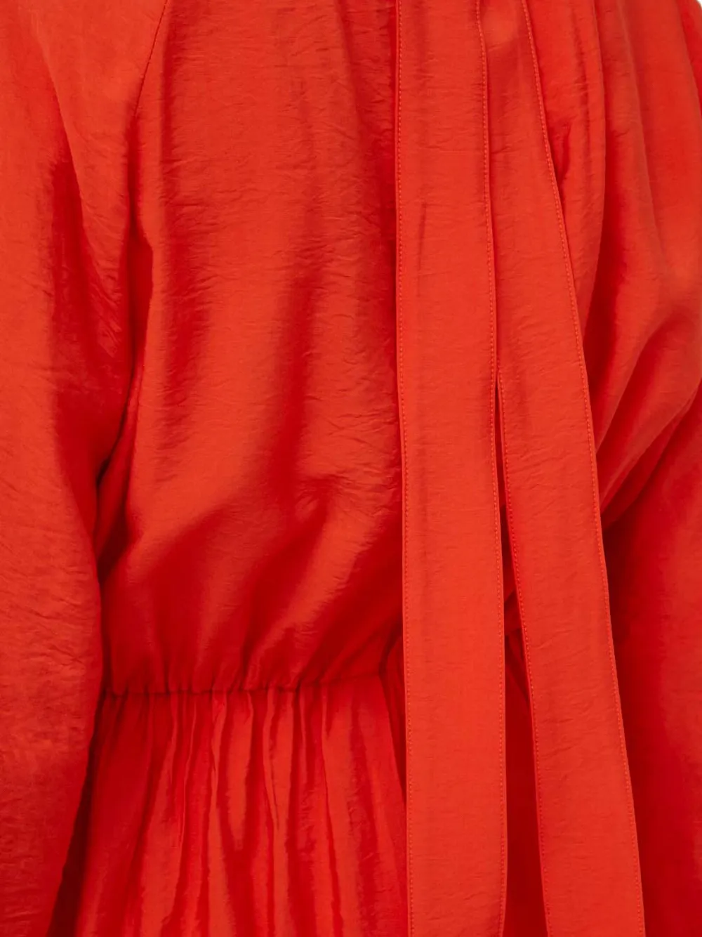 SAMSOE Mini-jurk met gestrikte hals Oranje