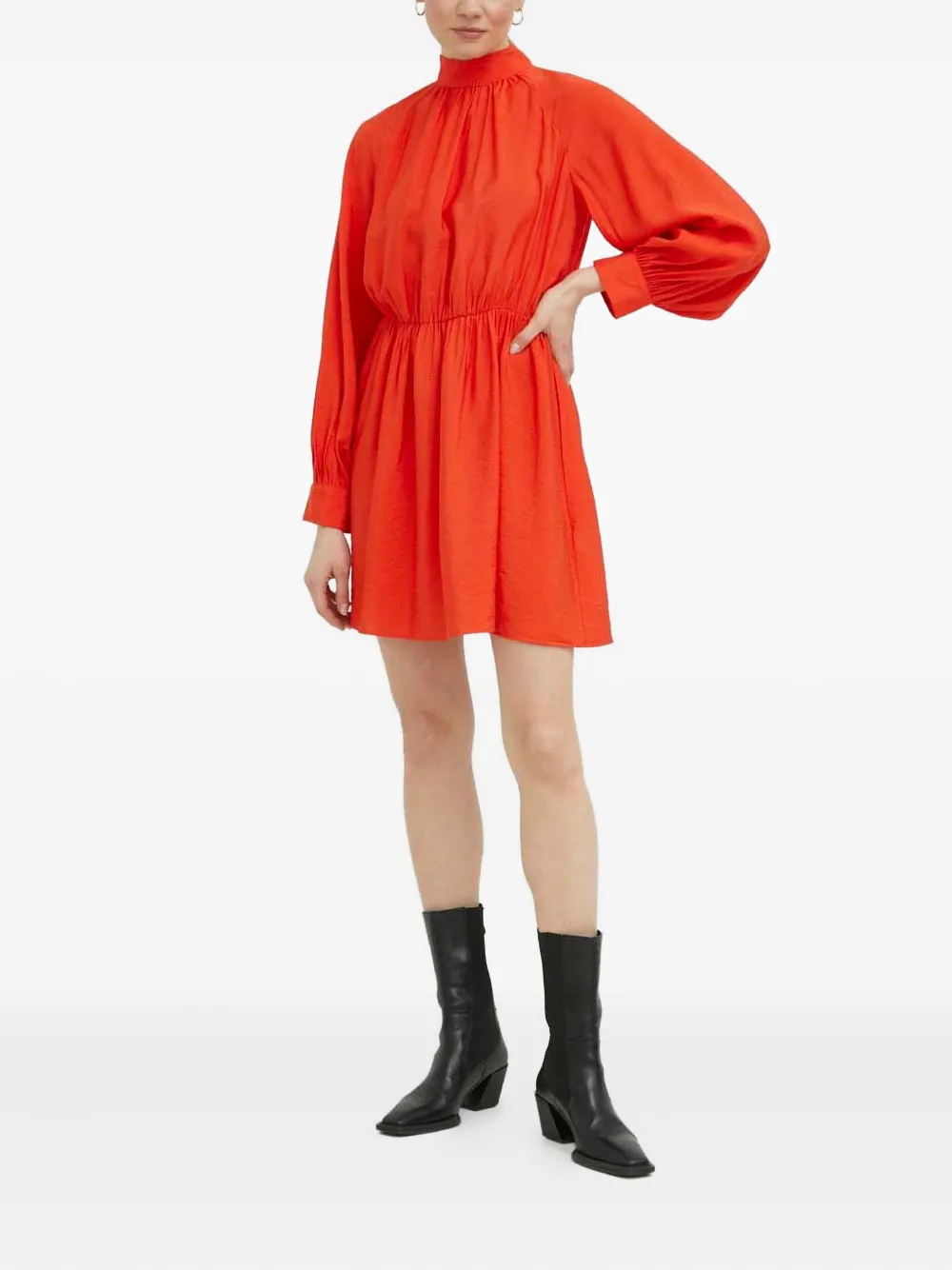 SAMSOE SAMSOE Mini-jurk met gestrikte hals - Oranje