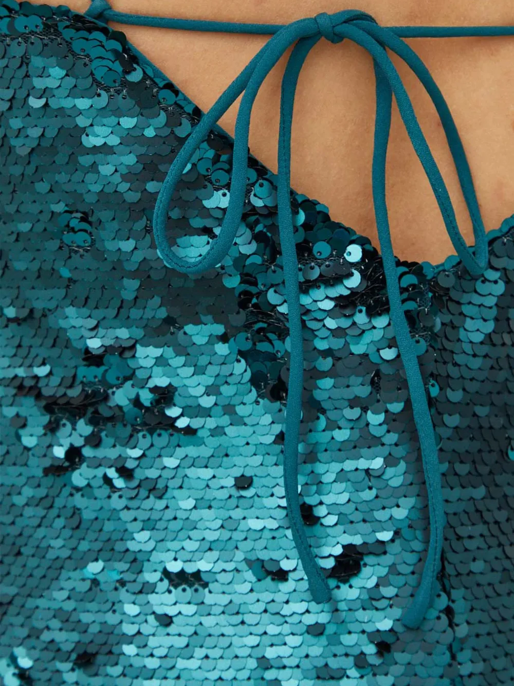 Samsoe & Samsoe Sequin Tie Midi Dress In Green