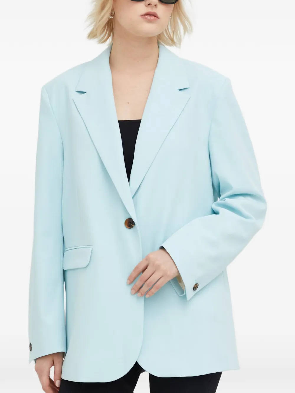 SAMSOE SAMSOE notched-lapel buttoned blazer - Blue