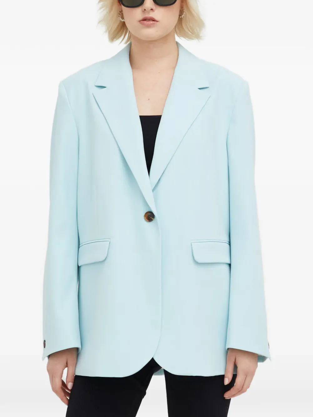  Samsoe Samsoe Notched-lapel Buttoned Blazer - Blue 