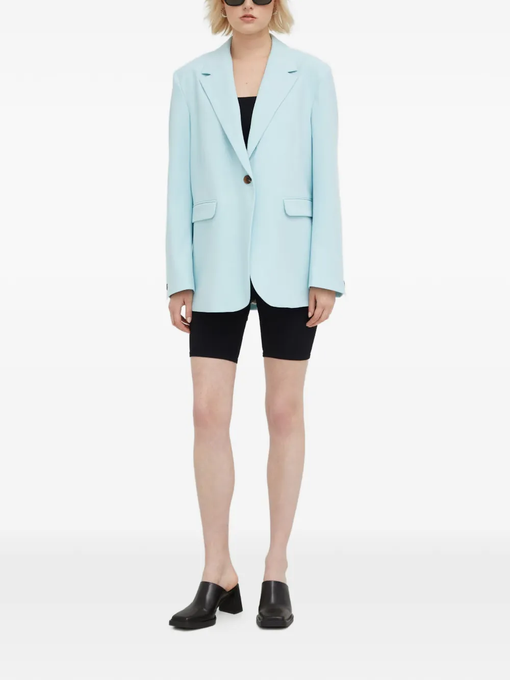  Samsoe Samsoe Notched-lapel Buttoned Blazer - Blue 