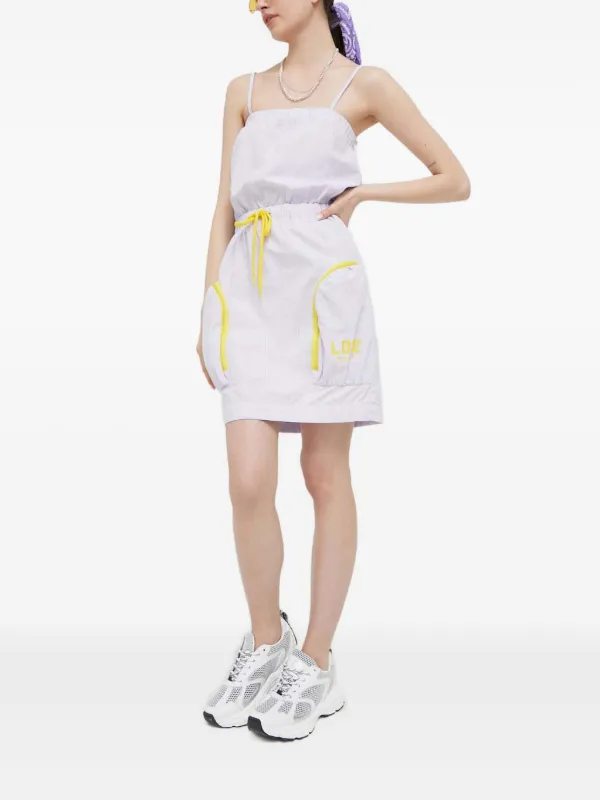 love moschino short dress Moschino Striped Drawstring Mini Dress