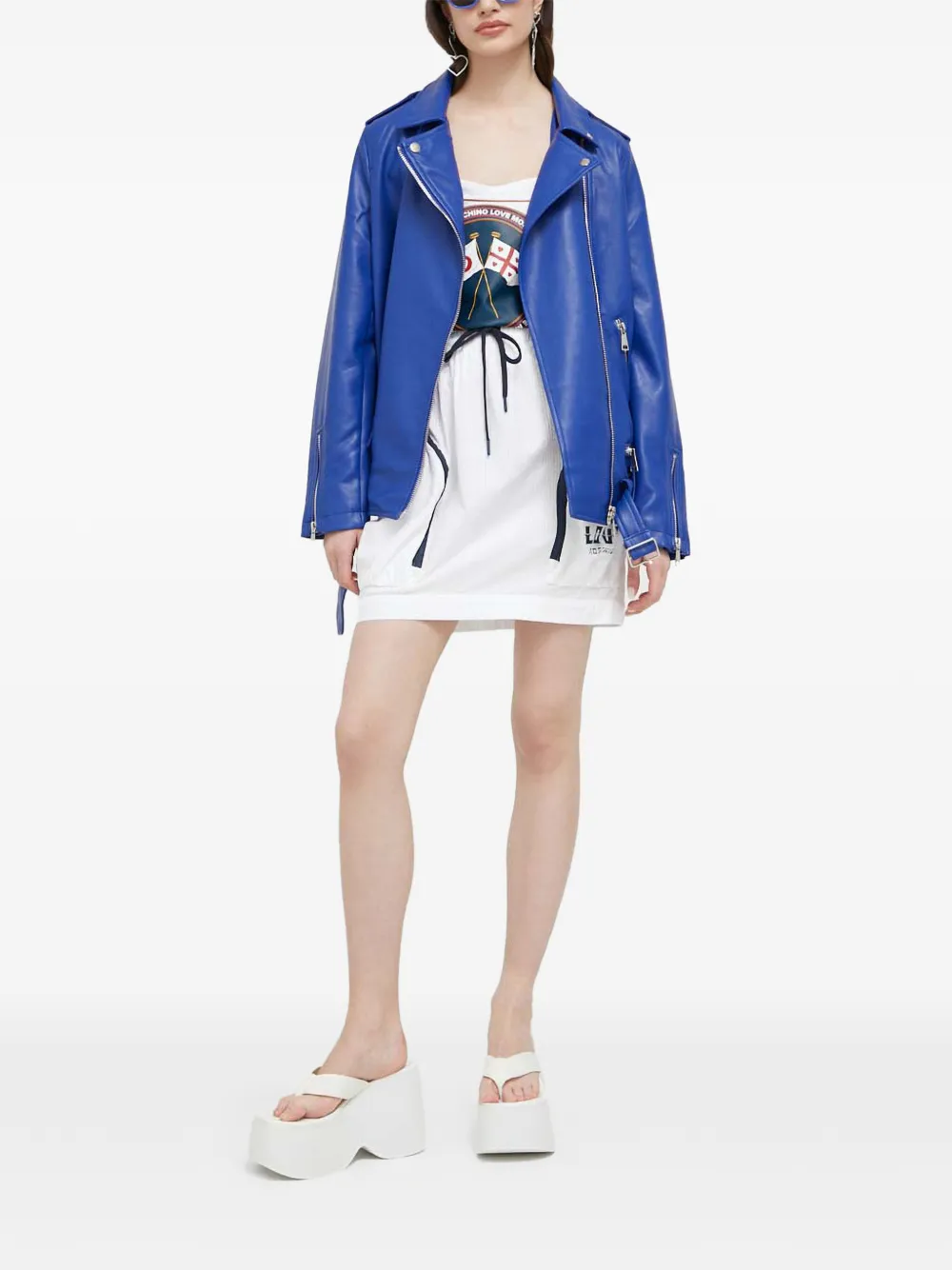 Love Moschino Drawstring-fastening Mini Skirt - White 