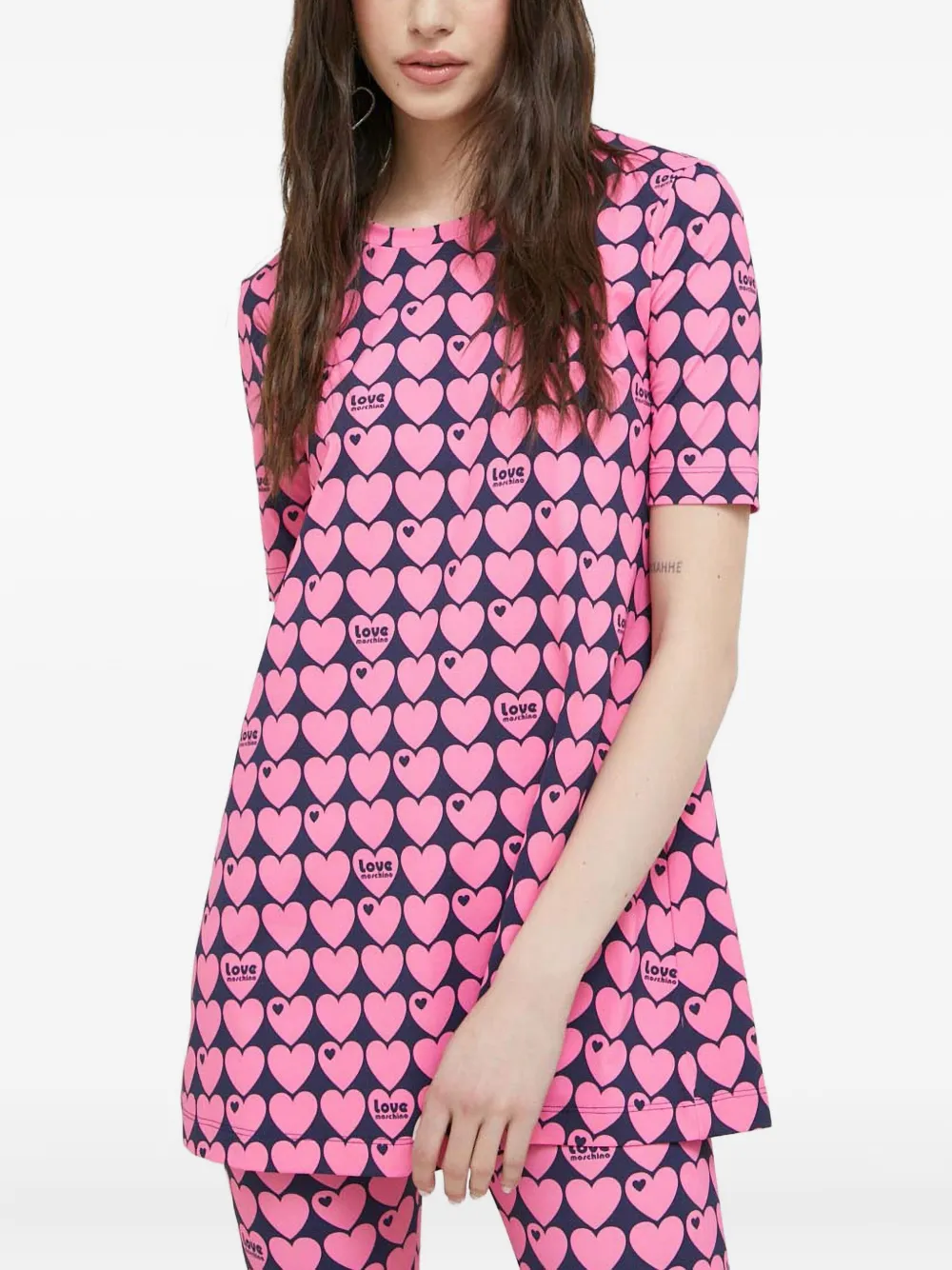 Love Moschino Heart-print T-shirt In Pink