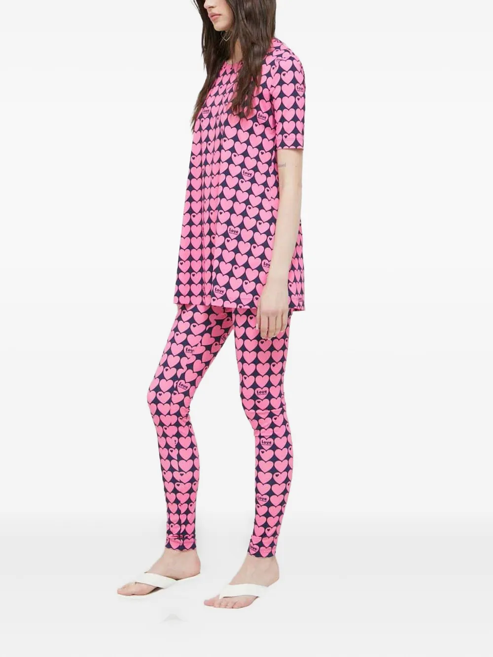 Love Moschino Heart-print T-shirt In Pink