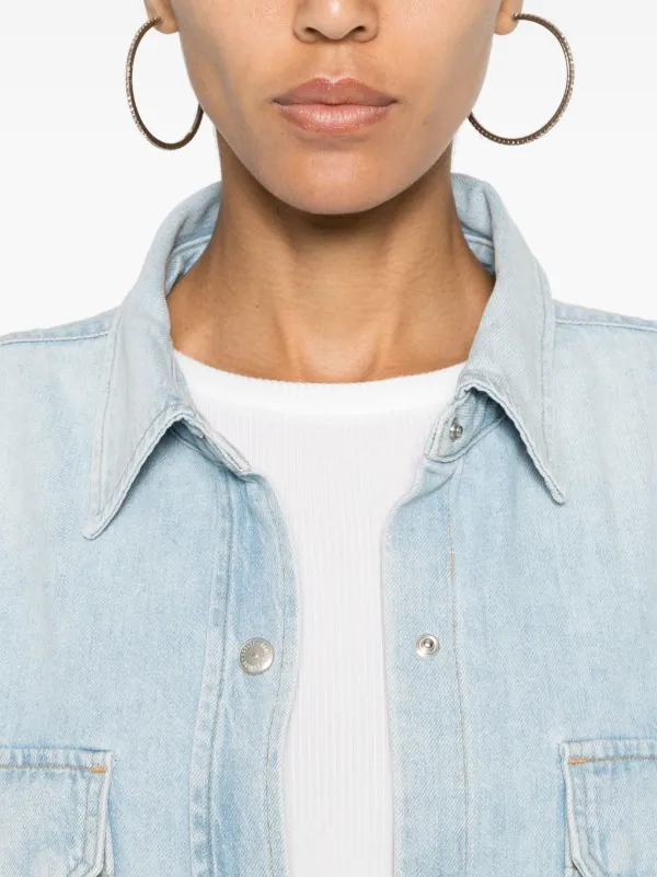 AGOLDE 売れ筋商品|||アゴルド シャツ トップス レディース Denim shirts Grey Agolde Women's Nyx Denim Shirt | $208.00 | Saint Bernard