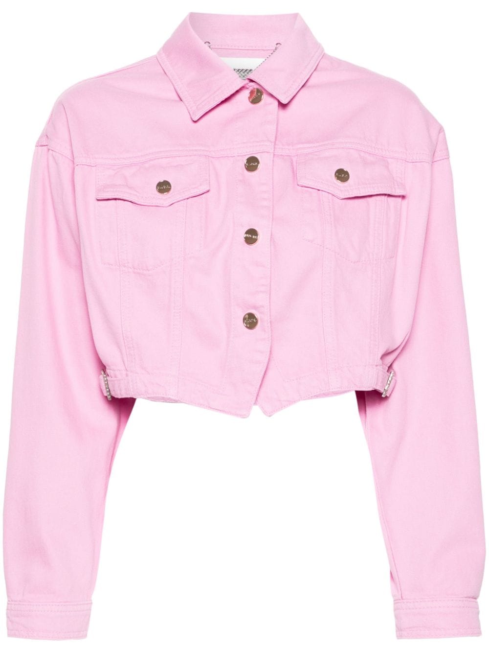 Blugirl Cropped Denim Jacket In Pink