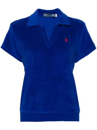 Polo Ralph Lauren Polo Pony terry cloth Polo Shirt Blue FARFETCH TR