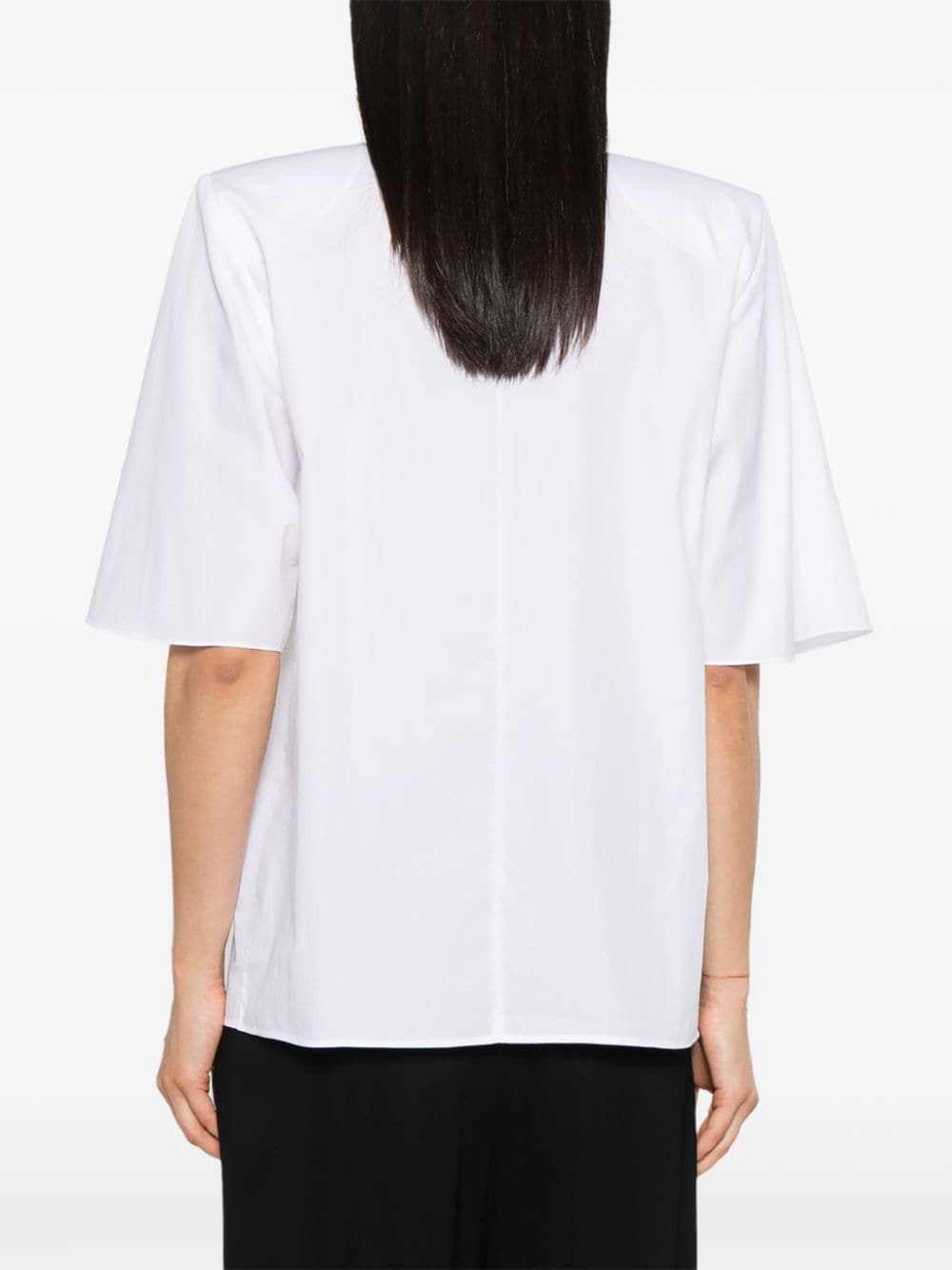 Shop Alexandre Vauthier Pleated Shoulder-pads Blouse In White